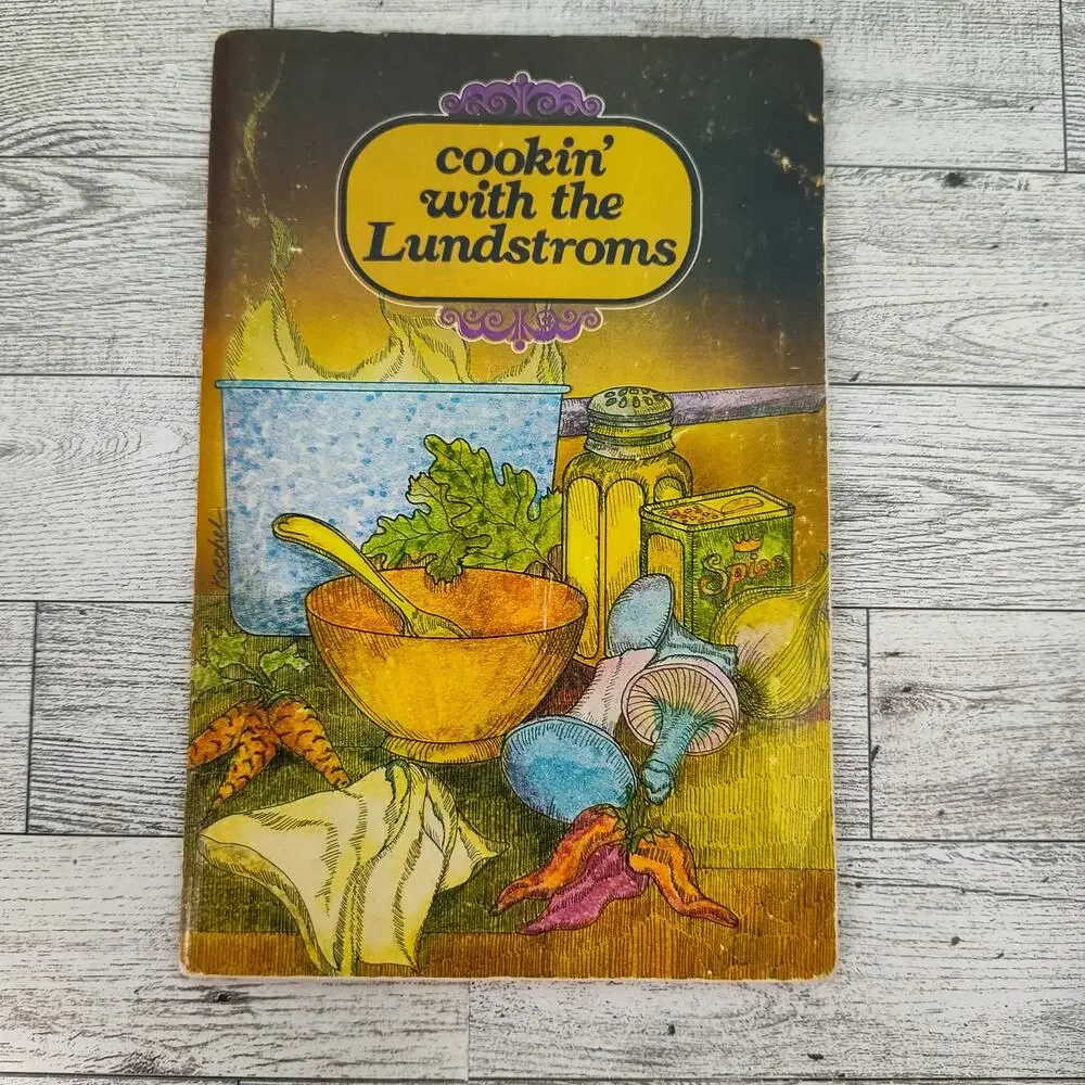 Vintage Cookbook Cookin With Lundstroms Recipe Cards Cake Cookies Salad Pie